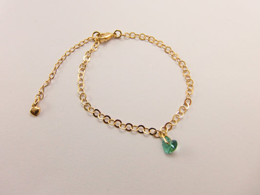 PULSEIRA ELOS PINGENTE CORAÇÃO VERDE