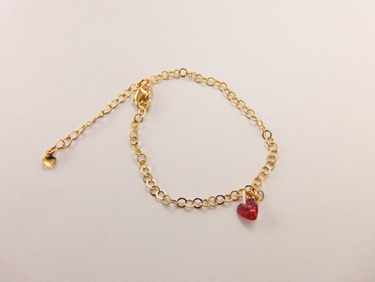 PULSEIRA ELOS PINGENTE CORAÇÃO VERMELHO