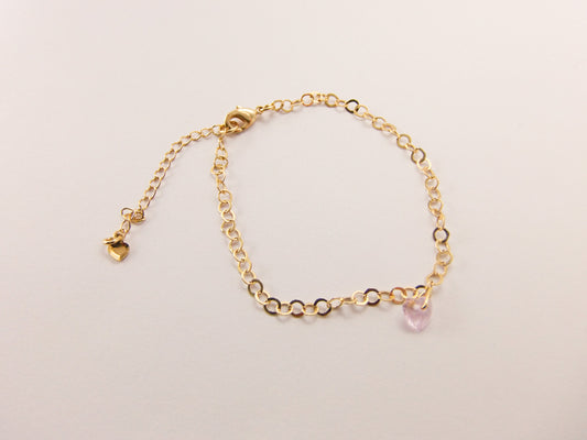 PULSEIRA ELOS PINGENTE CORAÇÃO ROSA