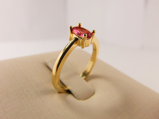 ANEL PEDRA OVAL COLORS VERMELHO