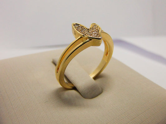 ANEL DUPLO CORAÇÃO MICRO ZIRCÔNIA