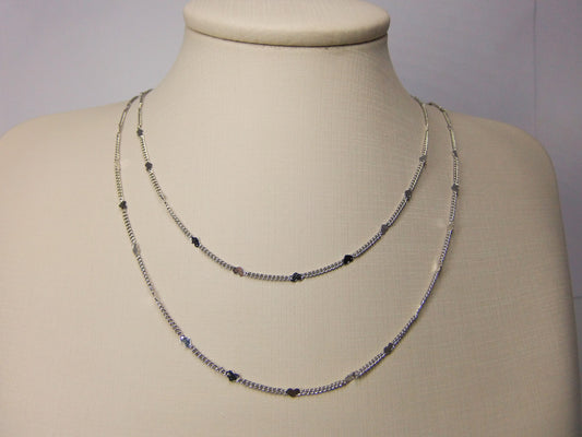 COLAR DUPLO CORAÇÃO CHAPINHA PLATINA