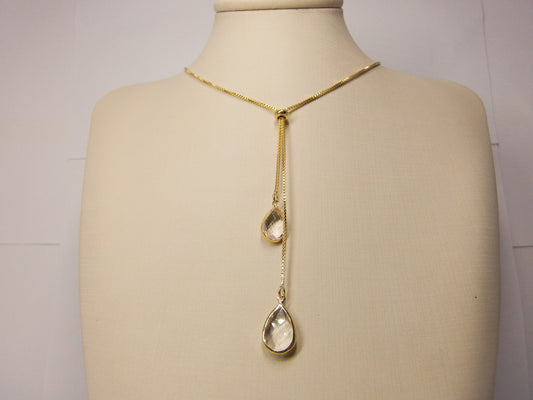 COLAR GRAVATA DUAS GOTAS CRISTAL