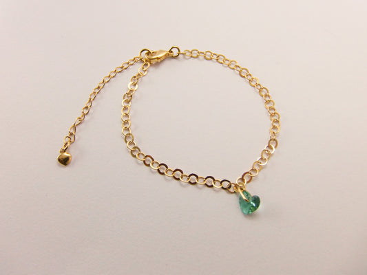 PULSEIRA ELOS PINGENTE CORAÇÃO VERDE