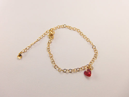 PULSEIRA ELOS PINGENTE CORAÇÃO VERMELHO